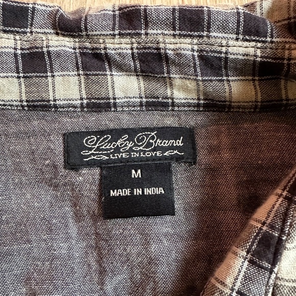 Lucky Brand Western-style check shirt size M - Picture 5 of 8